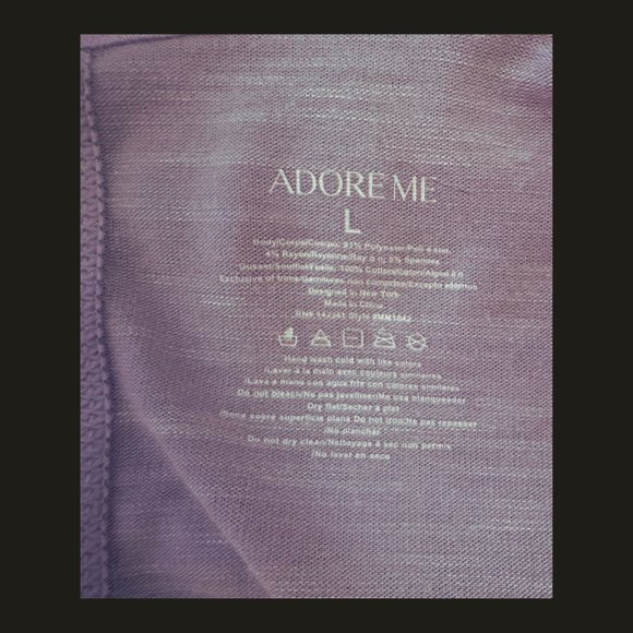 Adore Me Lavendar Long-Sleeve Snap-Up One Piece - Picture 4 of 4